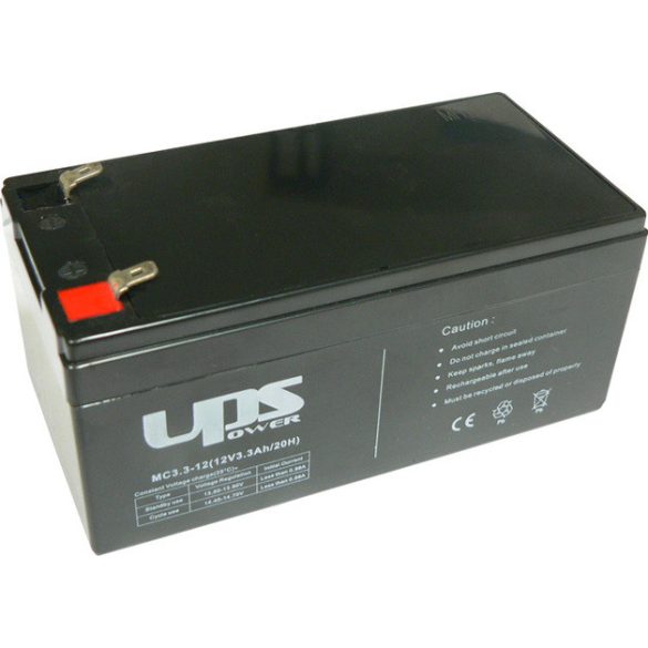 UPS MC3.3-12 12V 3.3Ah zselés ólom akkumulátor gondozásmentes