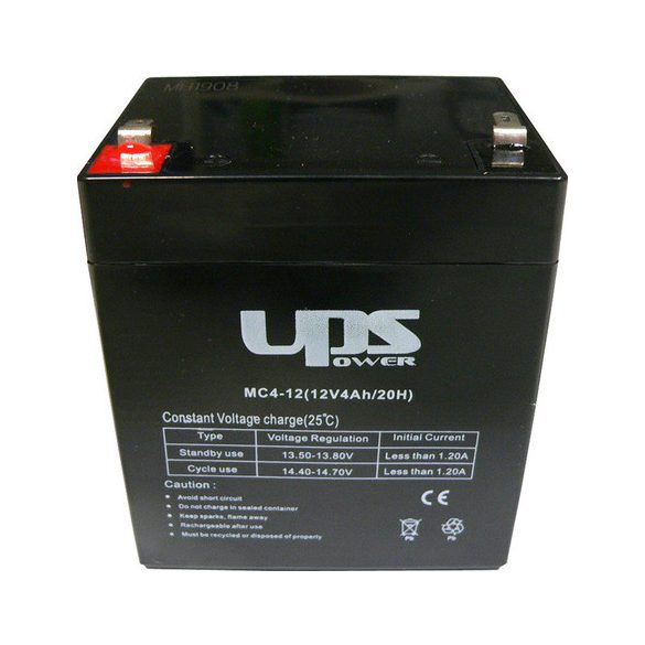 UPS MC4-12 12V 4Ah zselés ólom akkumulátor gondozásmentes
