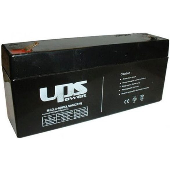 UPS MC3.3-6 6V 3.3Ah zselés savas ólom akkumulátor