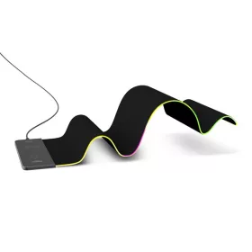   Vertux Egérpad - RAFTPAD QI (15W wireless töltés, 805mm x 255mm, csúszásmentes, RGB LED, fekete)