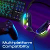 Vertux Fejhallgató - SIRIUS 7.1 (50mm driver, hangerőszabályzó, flexibilis mikrofon, USB 3.0, RGB LED, fekete)