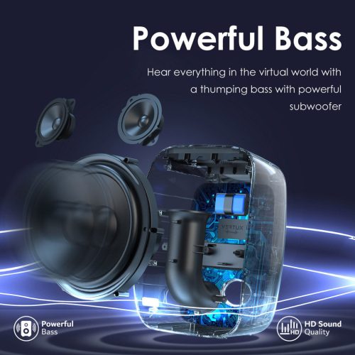 Vertux Hangszóró - TROOP (60W, BTv5.1, 5200mAh, IPX4, 3,5mm port, RGB LED, fekete)