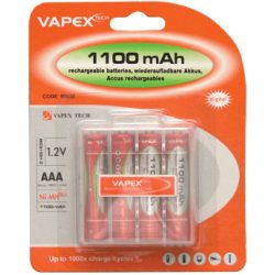   Vapex 4db AAA méretű  NiMH mini ceruza akkumulátor  1.2V  1100mAh  akkutartó