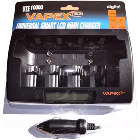   Vapex Univerzális töltő AA  AAA  C  D és PP3 méretű akkumulátorokhoz  LCD kijelző  240VAC
