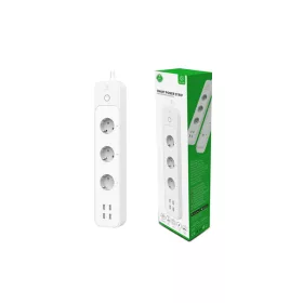   WOOX R5104 woox smart home elosztó - r5104  (3 db schuko, 4 db usb2.0, túláram-érzékelő, időzítő, 1.5m, wi-fi, távoli elérés)
