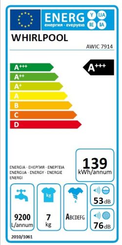 Whirlpool AWIC 7914 elöltöltős mosógép
