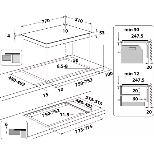 Whirlpool SMP 778 C/NE/IXL főzőlap beépíthető indukciós