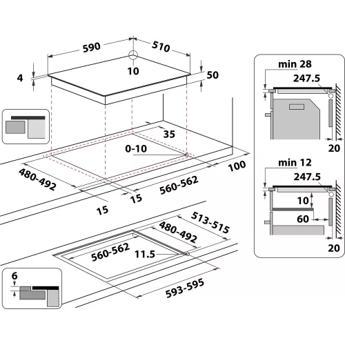 Whirlpool WB S2560 NE főzőlap beépíthető  indukciós