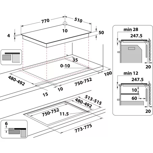 Whirlpool WL S3777 NE főzőlap beépíthető  indukciós