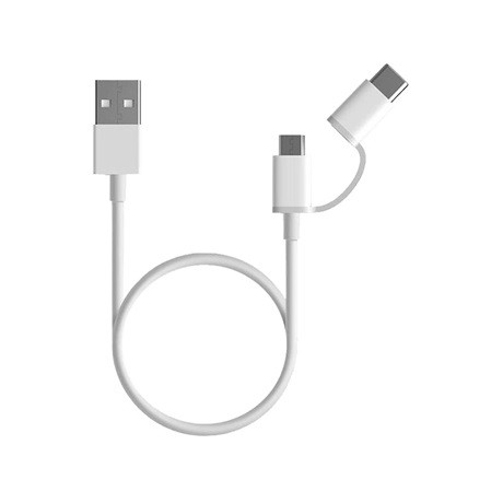 Xiaomi Mi 2in1 mircroUSB/USB-C 1m USB kábel - fehér