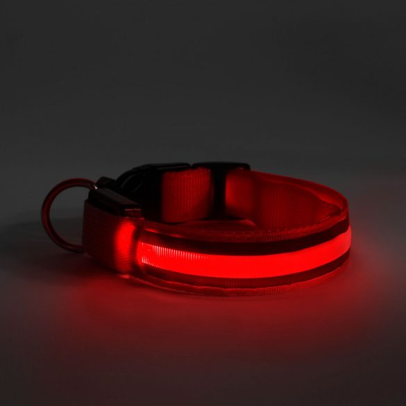 Yummie LED-es nyakörv - akkumulátoros - S méret - piros (60027B)