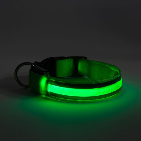 Yummie LED-es nyakörv - akkumulátoros - S méret - zöld (60027D)
