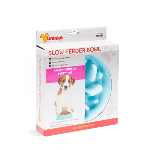 Yummie Etetőtál habzsolásgátlóval - 20 x 20 x 4,5 cm - kék (60061A)