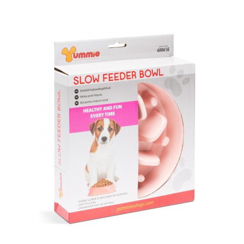 Yummie Etetőtál habzsolásgátlóval - 20 x 20 x 4,5 cm - korall (60061B)