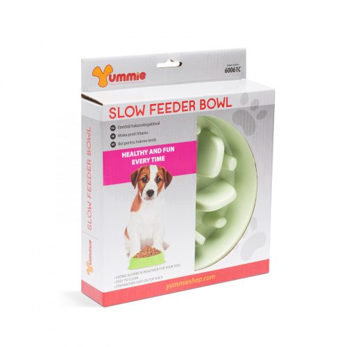 Yummie Etetőtál habzsolásgátlóval - 20 x 20 x 4,5 cm - zöld (60061C)