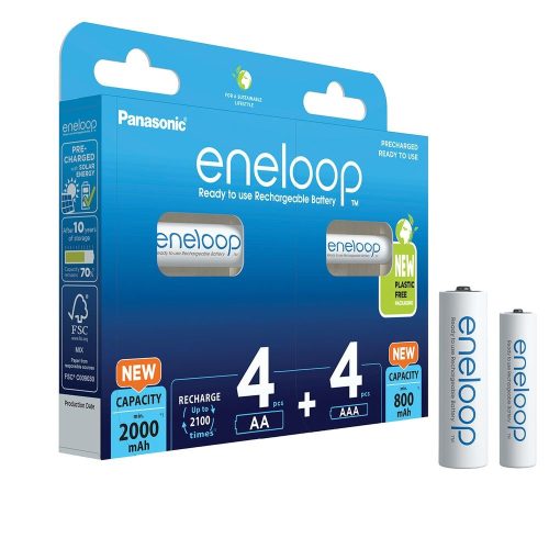 eneloop BK-KJMCDE44E 800mAh/AAA és 2000mAh/AA  akkumulátor 4-4db/csomag