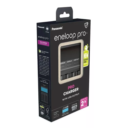 eneloop BQ-CC65E LCD-s gyors akkumulátor töltő / kisütő funkció / kapacitás kijelzés 2/4db AA/AAA akkumulátor töltésére