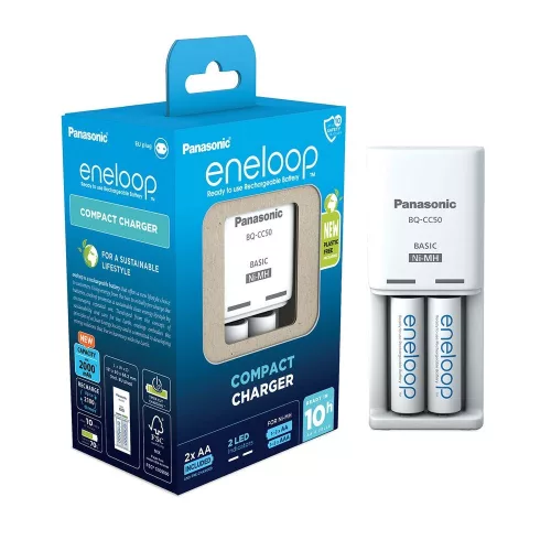 eneloop K-KJ50MCD20E akkumulátor töltő időzítővel 2 db 2000mAh AA akkumulátorral