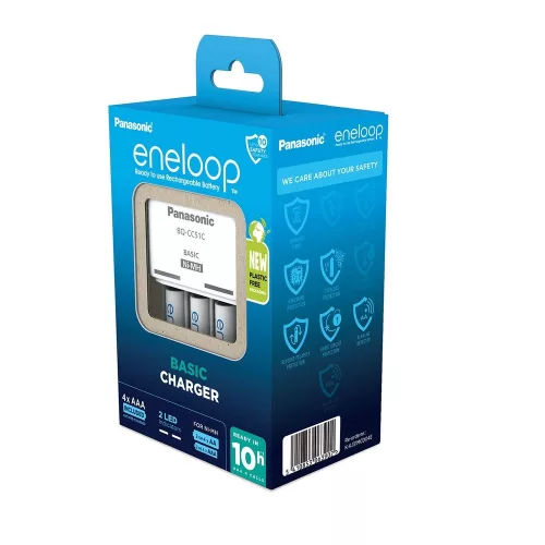 eneloop K-KJ51MCD04E akkumulátor töltő időzítővel 4 db AAA 800mAh akkumulátorral