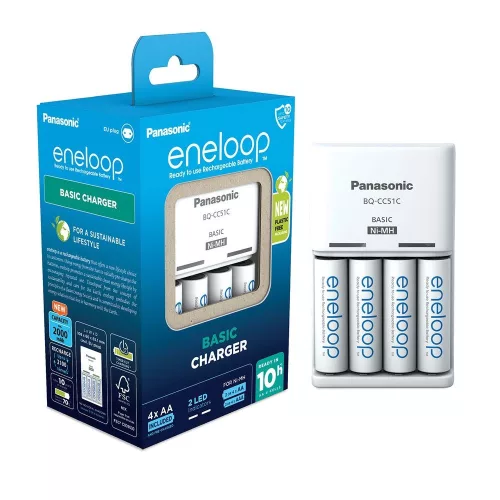 eneloop K-KJ51MCD40E akkumulátor töltő 4 db 2000mAh AA akkumulátorral