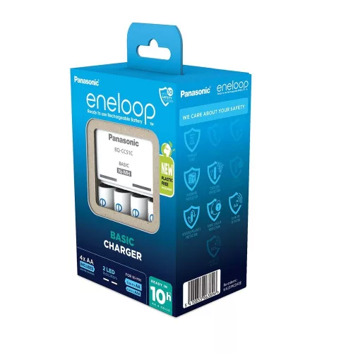 eneloop K-KJ51MCD40E akkumulátor töltő 4 db 2000mAh AA akkumulátorral
