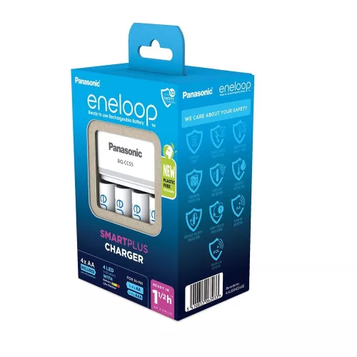 eneloop K-KJ55MCD40E akkumulátor gyorstöltő 4 db 2000mAh AA akkumulátorral
