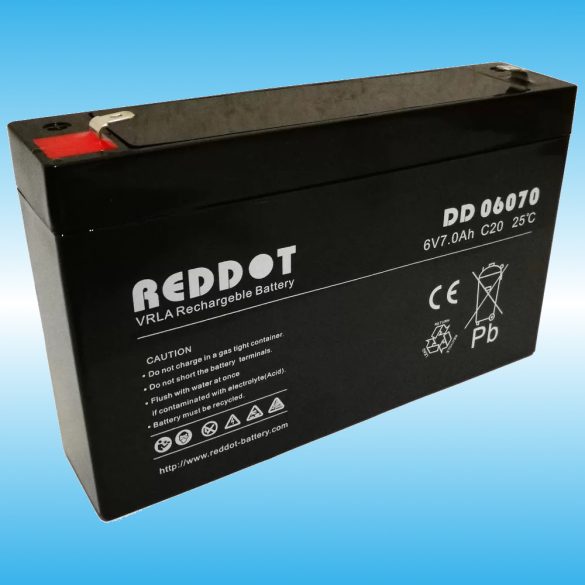 RedDot DD06070 6V 7Ah gondozásmentes AGM akkumulátor