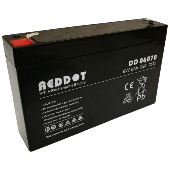 RedDot DD06070 6V 7Ah zselés akkumulátor